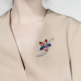 3pcs Flower Look Alloy Crystal Brooch Pins for Women Dress