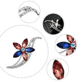 3pcs Flower Look Alloy Crystal Brooch Pins for Women Dress