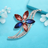 3pcs Flower Look Alloy Crystal Brooch Pins for Women Dress