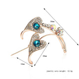 3pcs Colorful Leaf Alloy Diamond Brooch Pins for Women Crafts Dress