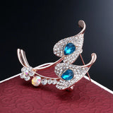 3pcs Colorful Leaf Alloy Diamond Brooch Pins for Women Crafts Dress