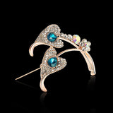 3pcs Colorful Leaf Alloy Diamond Brooch Pins for Women Crafts Dress