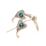 3pcs Colorful Leaf Alloy Diamond Brooch Pins for Women Crafts Dress