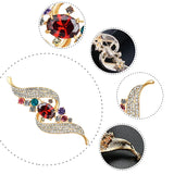 3pcs Colorful Leaf Alloy Crystal Brooch Pins for Women Crafts Dress