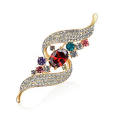 3pcs Colorful Leaf Alloy Crystal Brooch Pins for Women Crafts Dress