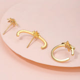 3pcs Conch Piercing Earrings Star Hexagram Zircon Ear Jewelry Set