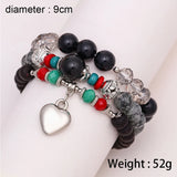 3pcs Boho Crystal Beads Bracelet Set Agate Stone Butterfly Charm