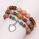 3pcs Boho Crystal Beads Bracelet Set Agate Stone Butterfly Charm