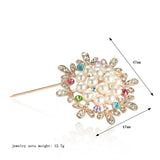 3pcs Crystal Pearl Flower Alloy Brooch Pins for Women Dress