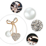 3pcs Crystal Rhinestone Pearl Brooches for Women Men