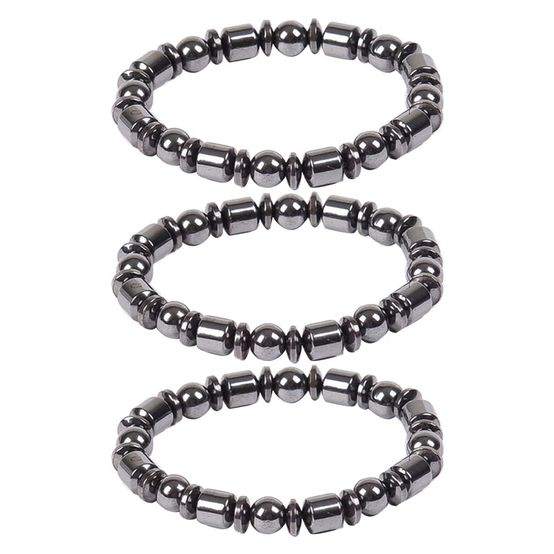 3pcs Hematite Magnetic Bracelet Weight Loss Therapy Anxiety Relief