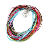 3pcs Plaid Ribbon Leather Braided Rope Necklaces & Pendant Charms