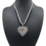 3pcs Plaid Ribbon Leather Braided Rope Necklaces & Pendant Charms