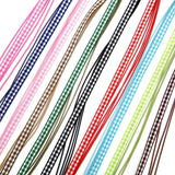 3pcs Plaid Ribbon Leather Braided Rope Necklaces & Pendant Charms
