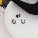 3pcs Silver Cross Clip Earrings Punk Ear Cuff No Piercing Jewelry