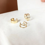 3pcs Silver Cross Clip Earrings Punk Ear Cuff No Piercing Jewelry