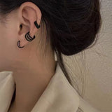 3pcs Silver Cross Clip Earrings Punk Ear Cuff No Piercing Jewelry