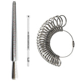 3pcs Finger Diameter Measuring Scale Mandrel Ring Sizer Set