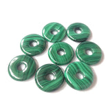 3pcs Malachite Donut Stone 20mm 18mm Circle Pendant Round Jewelry Necklace