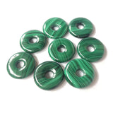 3pcs Malachite Donut Stone 20mm 18mm Circle Pendant Round Jewelry Necklace