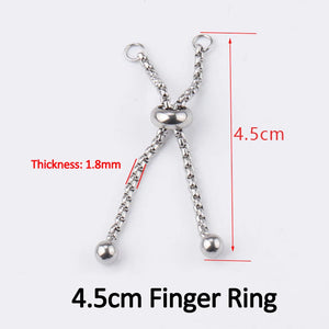 3pcs Stainless Steel Finger Ring Chain for Jewelry Making DIY