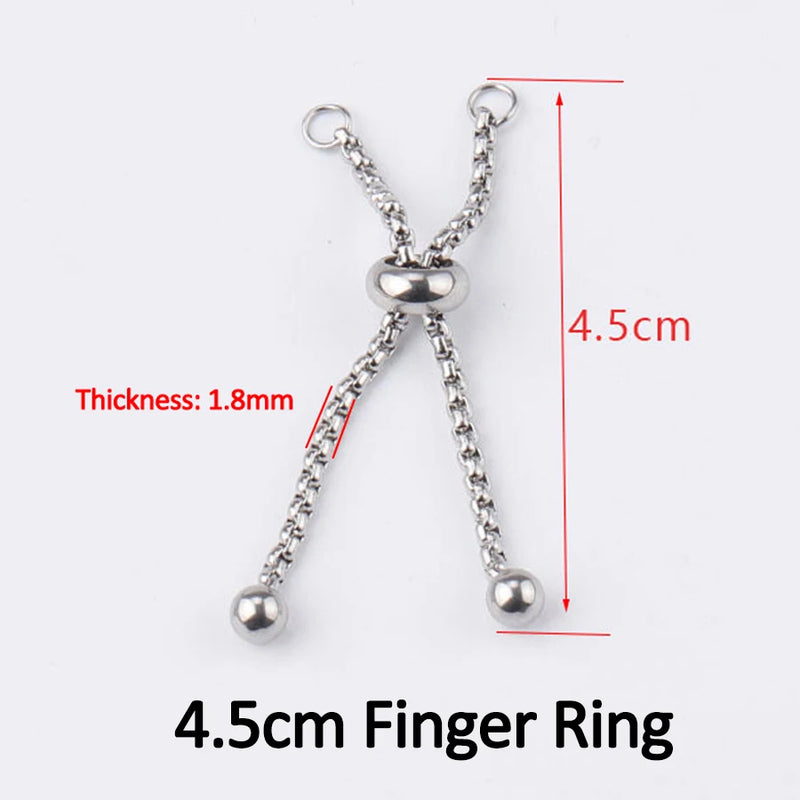 3pcs Stainless Steel Finger Ring Chain for Jewelry Making DIY