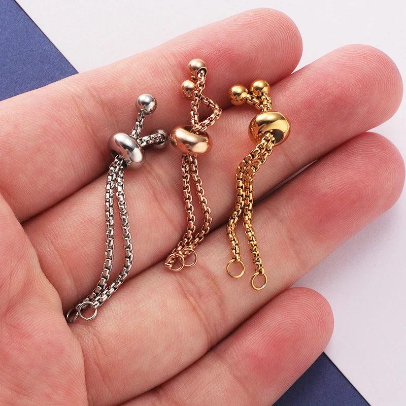 3pcs Stainless Steel Finger Ring Chain for Jewelry Making DIY
