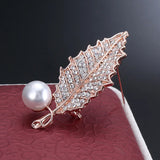3pcs Leaf Design Diamond Brooch Pins for Women