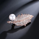 3pcs Leaf Design Diamond Brooch Pins for Women