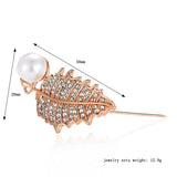 3pcs Leaf Design Diamond Brooch Pins for Women