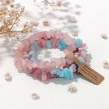 3pcs Gravel Chip Beads Bracelet Natural Stone Stretch Bracelet