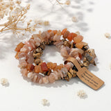 3pcs Gravel Chip Beads Bracelet Natural Stone Stretch Bracelet