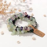 3pcs Gravel Chip Beads Bracelet Natural Stone Stretch Bracelet