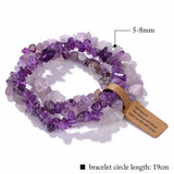 3pcs Gravel Chip Beads Bracelet Natural Stone Stretch Bracelet