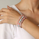 3pcs Gravel Chip Beads Bracelet Natural Stone Stretch Bracelet