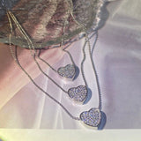 Heart Diamond Chocker Necklace Sterling Silver Party Wedding Pendants Necklace