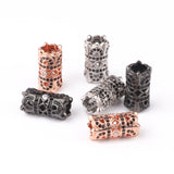 3pcs CZ Brass Micro Pave Spacer Beads for Men's Bracelet