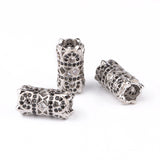 3pcs CZ Brass Micro Pave Spacer Beads for Men's Bracelet