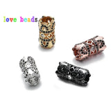 3pcs CZ Brass Micro Pave Spacer Beads for Men's Bracelet