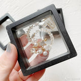 3pcs Small Plastic Jewelry Cases 7x7cm Rings Earring Storage Organizer