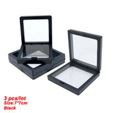3pcs Small Plastic Jewelry Cases 7x7cm Rings Earring Storage Organizer