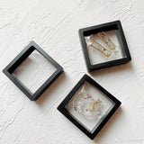 3pcs Small Plastic Jewelry Cases 7x7cm Rings Earring Storage Organizer