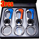 3pcs Stainless Steel Buckle Carabiner Keychain Men Outdoor Climbing Tool