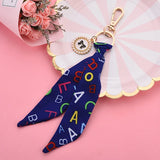 Silk Ribbon Key Chain Bow Pearl Disc Pendant Small Gift