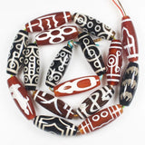 3pcs 27-30mm 2-15eyes Tibetan Dzi Agates Oval Beads