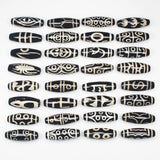 3pcs 27-30mm 2-15eyes Tibetan Dzi Agates Oval Beads