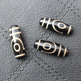 3pcs 27-30mm 2-15eyes Tibetan Dzi Agates Oval Beads