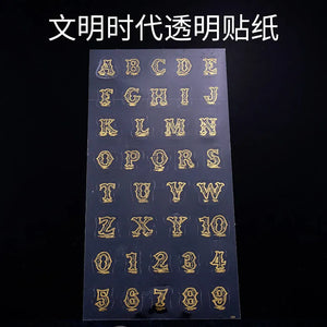 3pcs Letters Instrument Cat Film DIY Craft Nail Holographic Foil Resin Jewelry