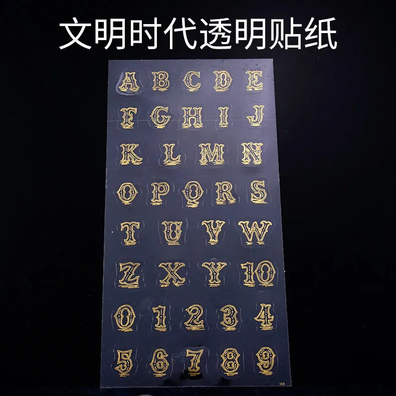 3pcs Letters Instrument Cat Film DIY Craft Nail Holographic Foil Resin Jewelry