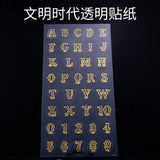 3pcs Letters Instrument Cat Film DIY Craft Nail Holographic Foil Resin Jewelry